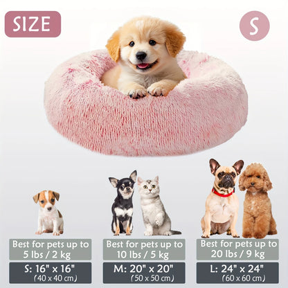 Plush Hooded Pet Bed Round Nest for Cats & Small Dogs, Soft Warm Cave - My Pet Serenity