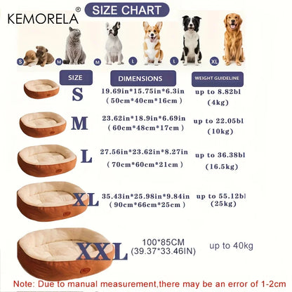 Plush Oval Pet Bed for Dogs & Cats Washable All-Season Cushion - My Pet Serenity