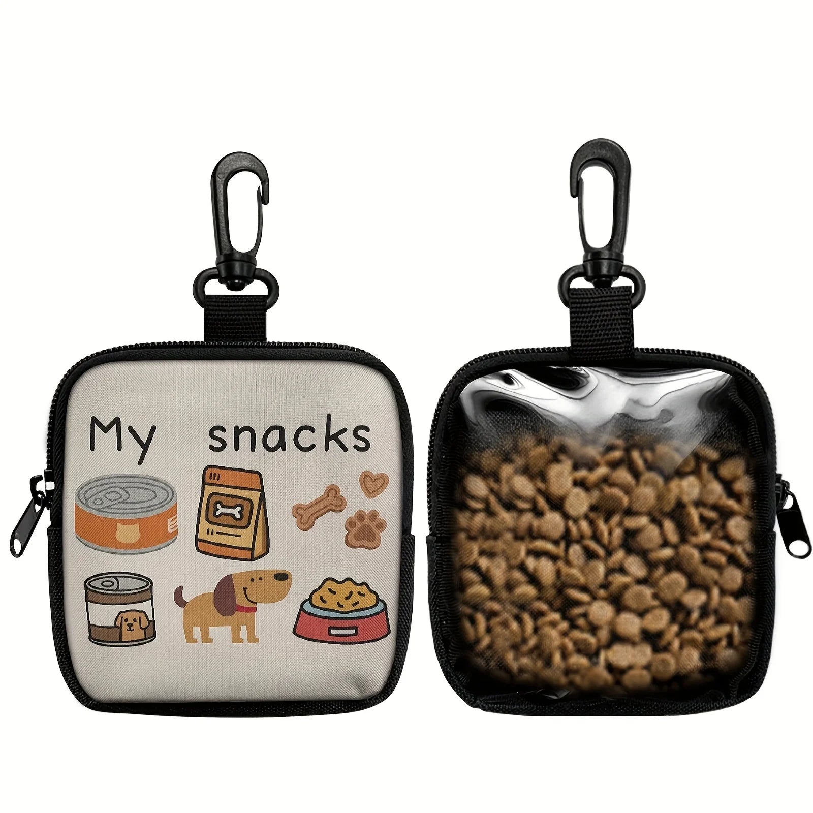 Dog Treat Bag with Hook and Zipper, Training Walking Bag for Puppies - My Pet Serenity