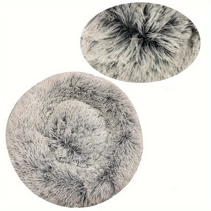 Round Dog and Cat Bed Winter Plush Washable Pet Bed for All Sizes - My Pet Serenity