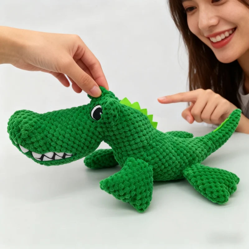 Large Crocodile Dog Toy - Indestructible Plush Squeaker Chew Toy - My Pet Serenity