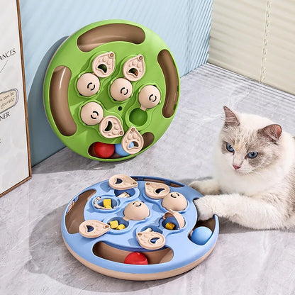 Cat Puzzle Toy Slow Feeder for Indoor Cats, Interactive Turntable - My Pet Serenity
