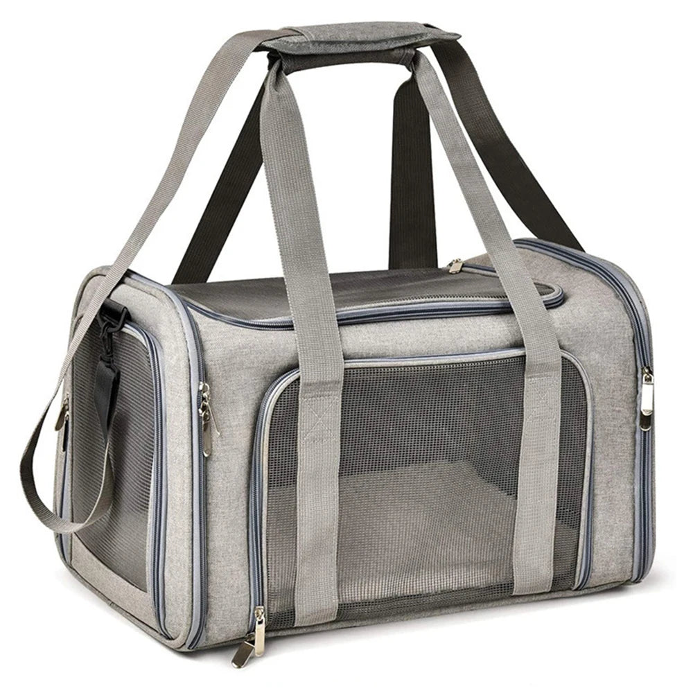 Collapsible Cat & Dog Carrier for Small/Medium Pets up to 15 lbs - My Pet Serenity