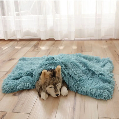 Winter dog and cat bed mat, washable plush cushion, warm and soft - My Pet Serenity