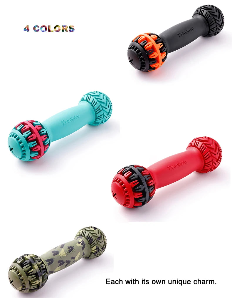 Durable Leak-Proof Treat Dispenser Dog Toy Dumbbell Slow Feeder - My Pet Serenity