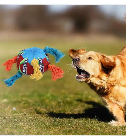 Rainbow Twist Candy Dog Chew Toy with Squeaker - Bite-Resistant - My Pet Serenity