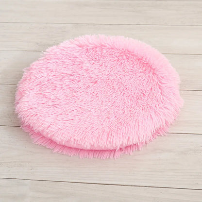 Round Cat & Small Dog Bed - Plush Fleece Sleep Mat, Cozy Nest - My Pet Serenity