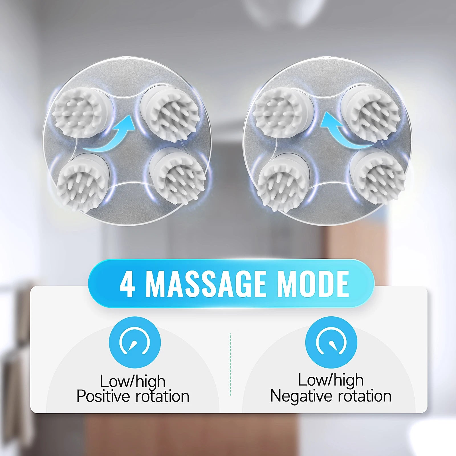 Wireless Electric Head Scalp Massager for Neck and Body, 4-Kneading - My Pet Serenity