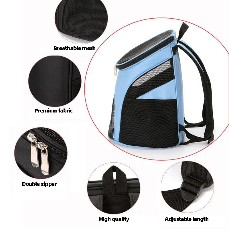 Cat Travel Backpack Carrier - Portable Breathable Mesh Transport Bag - My Pet Serenity