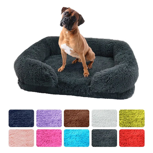 Large Dog Bed Plush Thickened Pad with Removable Cover for Winter - My Pet Serenity