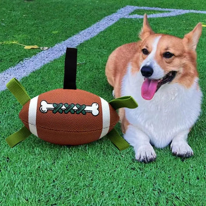 Durable Rubber Dog Soccer Ball for All Breeds Indoor/Outdoor Bone Toy - My Pet Serenity