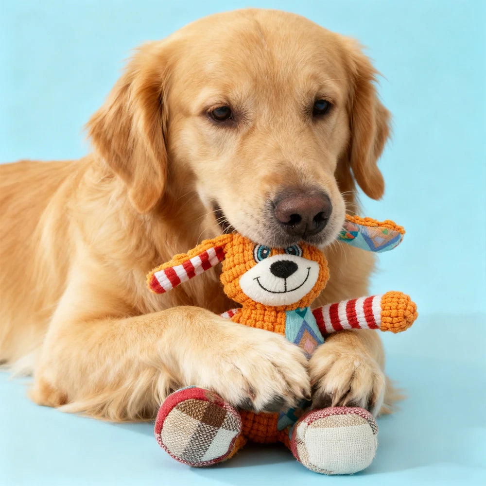 Interactive Plush Cat and Dog Toy with Squeaker - Bite-Resistant Chew - My Pet Serenity