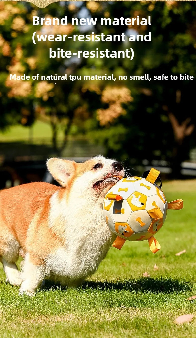 Dog Training Soccer Ball Toy Inflatable Chew-Resistant Squeaky - My Pet Serenity