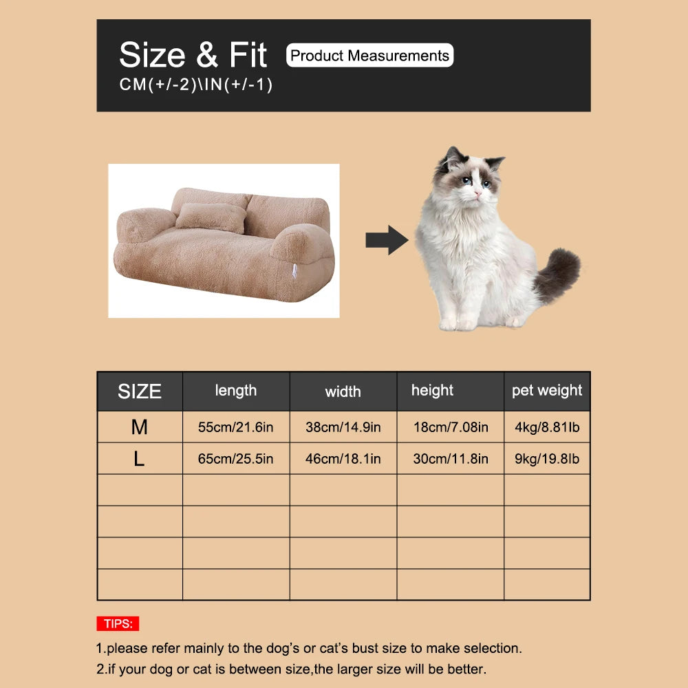Detachable Washable Pet Sofa for Cats and Dogs - All-Season Soft Couch - My Pet Serenity