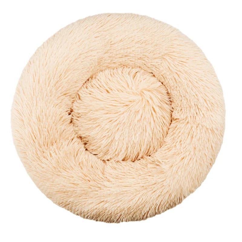 Round Dog and Cat Bed Winter Plush Washable Pet Bed for All Sizes - My Pet Serenity