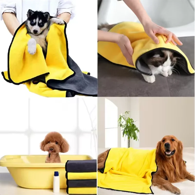 Dog Bath Towel Microfiber Absorbent Wiping Cloth for Bath - My Pet Serenity