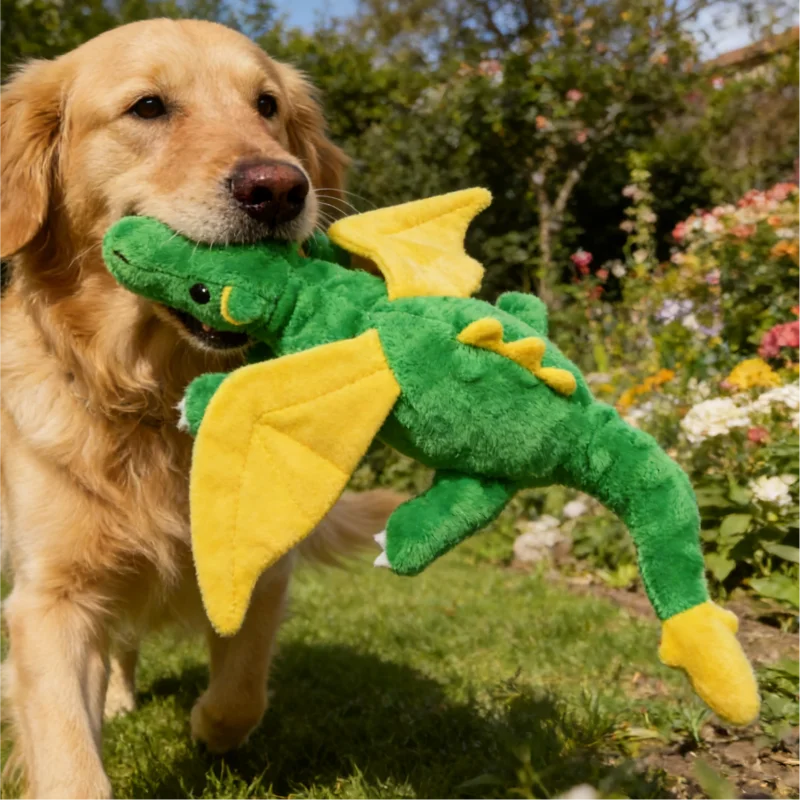 Dog Plush Squeaky Dragon Toy, Indestructible Safe Tough Chew Toy for Dogs - My Pet Serenity