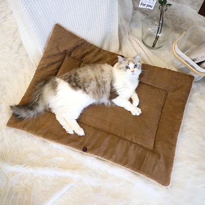 Warm Thick Cat Bed, Foldable Pet Mat for Cats and Small Dogs, Indoor - My Pet Serenity