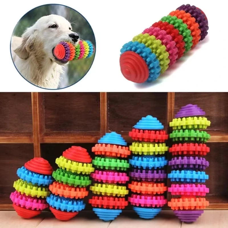 Durable rubber dog cat dental chew toy for teething, teeth cleaning - My Pet Serenity