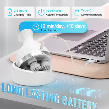 Wireless Electric Head Scalp Massager for Neck and Body, 4-Kneading - My Pet Serenity