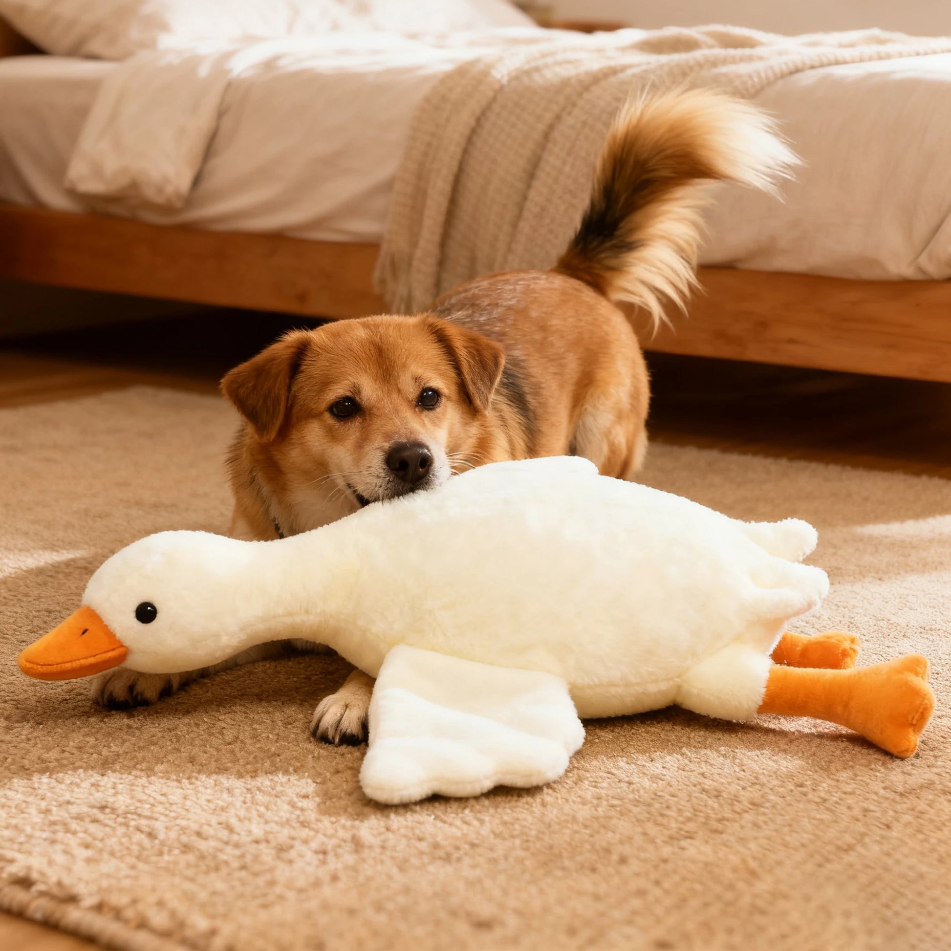 50cm Goose Plush Toy for Cats and Dogs - Anxiety Relief Companion - My Pet Serenity