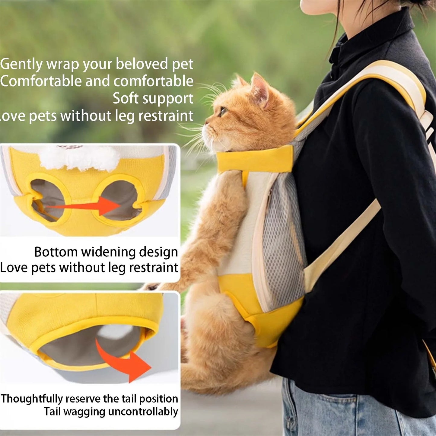 Portable Pet Carrier Backpack for Travel Hands Free Adjustable Straps - My Pet Serenity