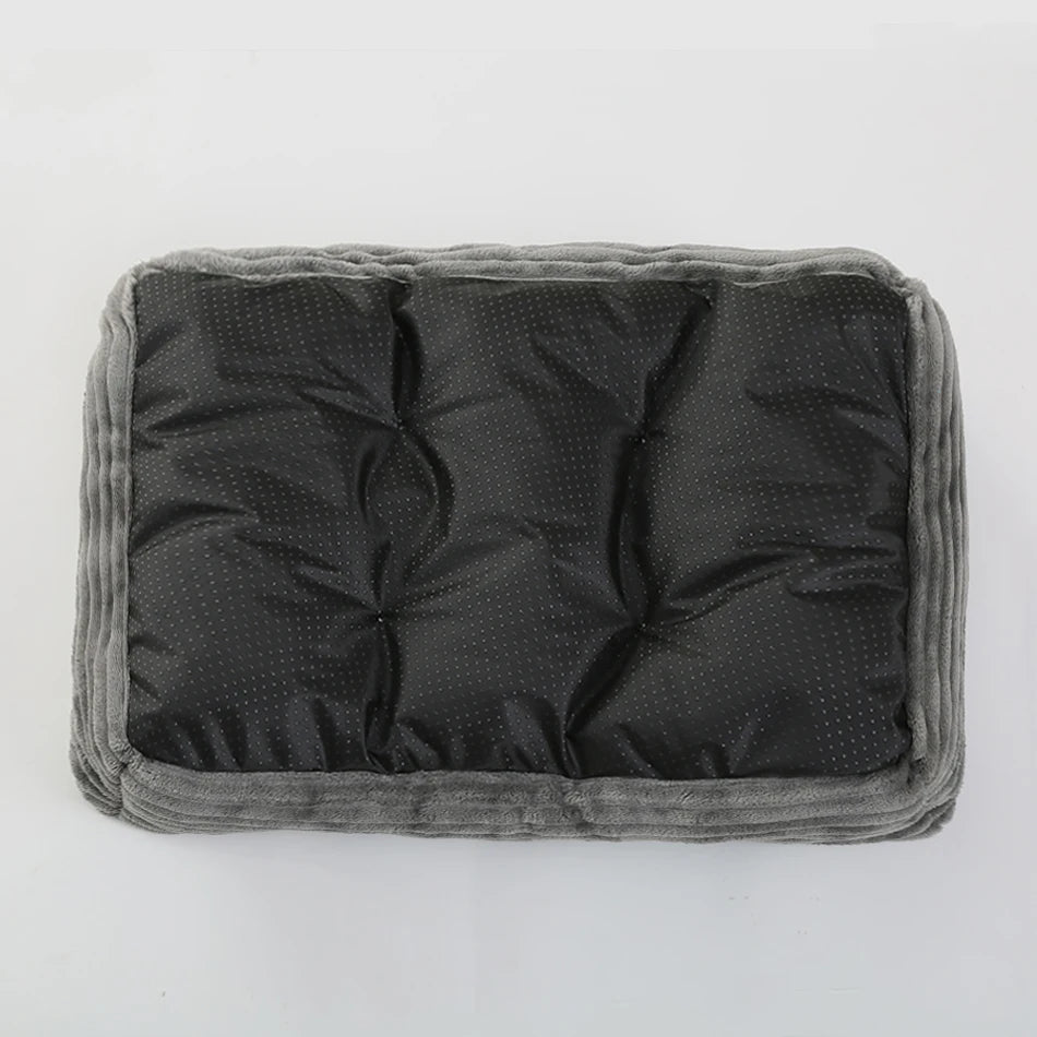 Square Plush Dog Cat Bed - Medium/Small Calming Kennel Sofa Cushion - My Pet Serenity