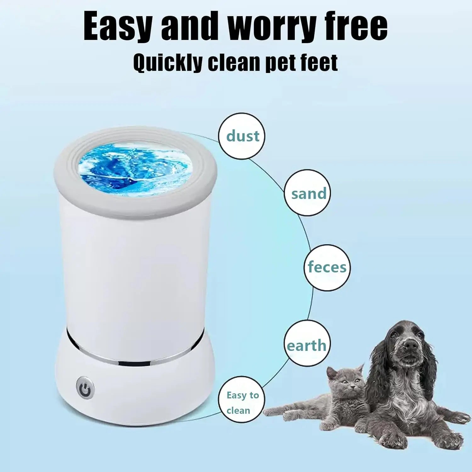 USB Rechargeable Dog Paw Cleaner Cup for Bathing and Foot Cleaning - My Pet Serenity