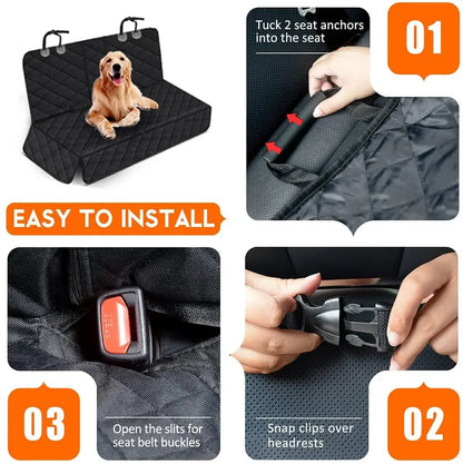 Dog Car Rear Seat Cover Hammock - Waterproof & Dirt-Resistant - My Pet Serenity