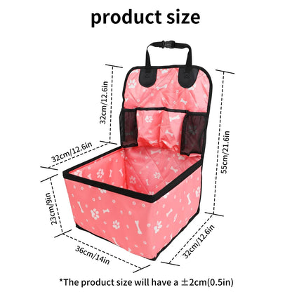 Dog Car Booster Seat with Storage Pockets for Small/Medium Dogs - My Pet Serenity