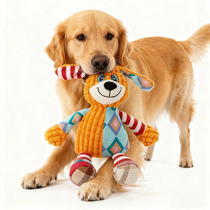Interactive Plush Cat and Dog Toy with Squeaker - Bite-Resistant Chew - My Pet Serenity