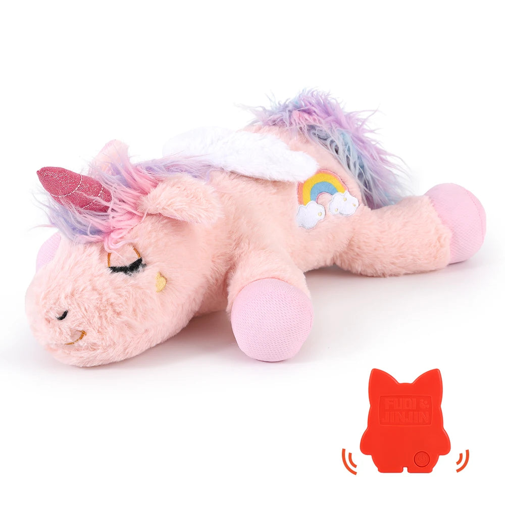 Puppy Plush Unicorn Dog Toy Heartbeat Sound - Sleep Aid, Durable - My Pet Serenity