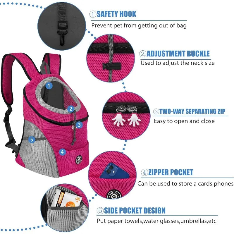 Double-Shoulder Mesh Dog Carrier Backpack for Travel | Pet Carrier - My Pet Serenity