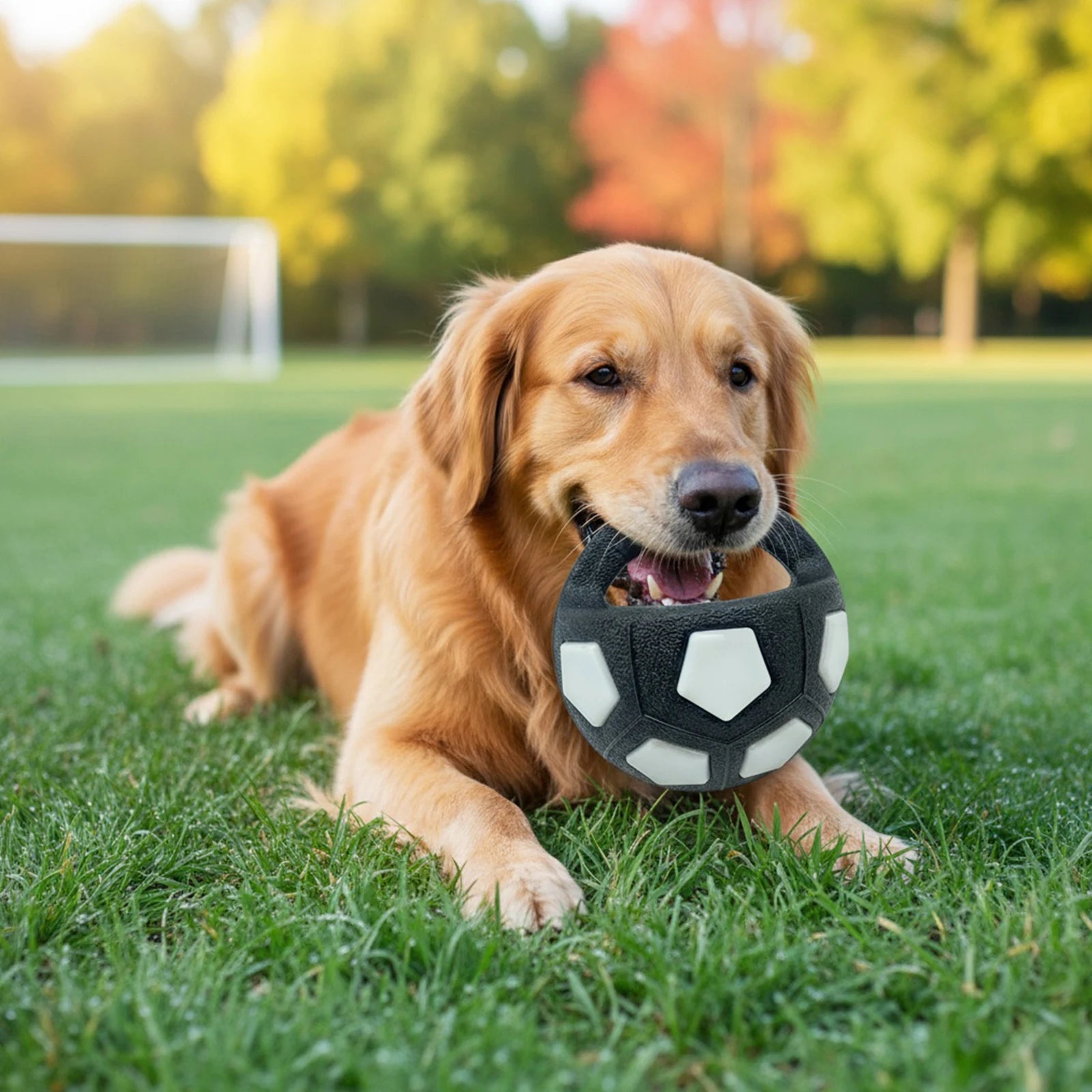 Calming Ball with Handle - Squeaky Football Toy for Medium-Large Dogs - My Pet Serenity