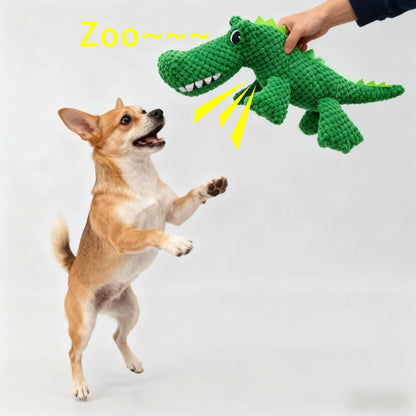 Large Crocodile Dog Toy - Indestructible Plush Squeaker Chew Toy - My Pet Serenity