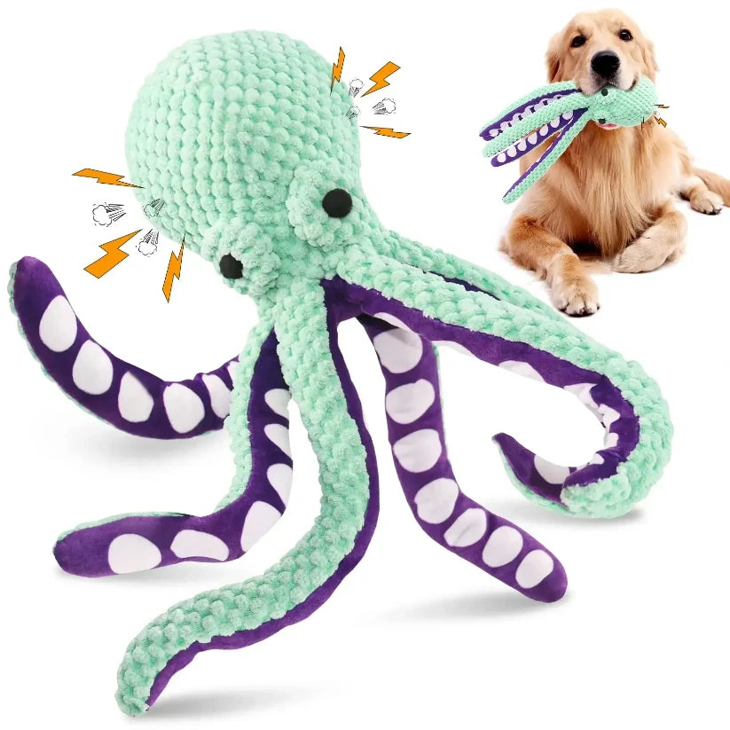 Pet Plush Interactive Puzzle Toy for Cats & Dogs - Octopus Shell Chew - My Pet Serenity