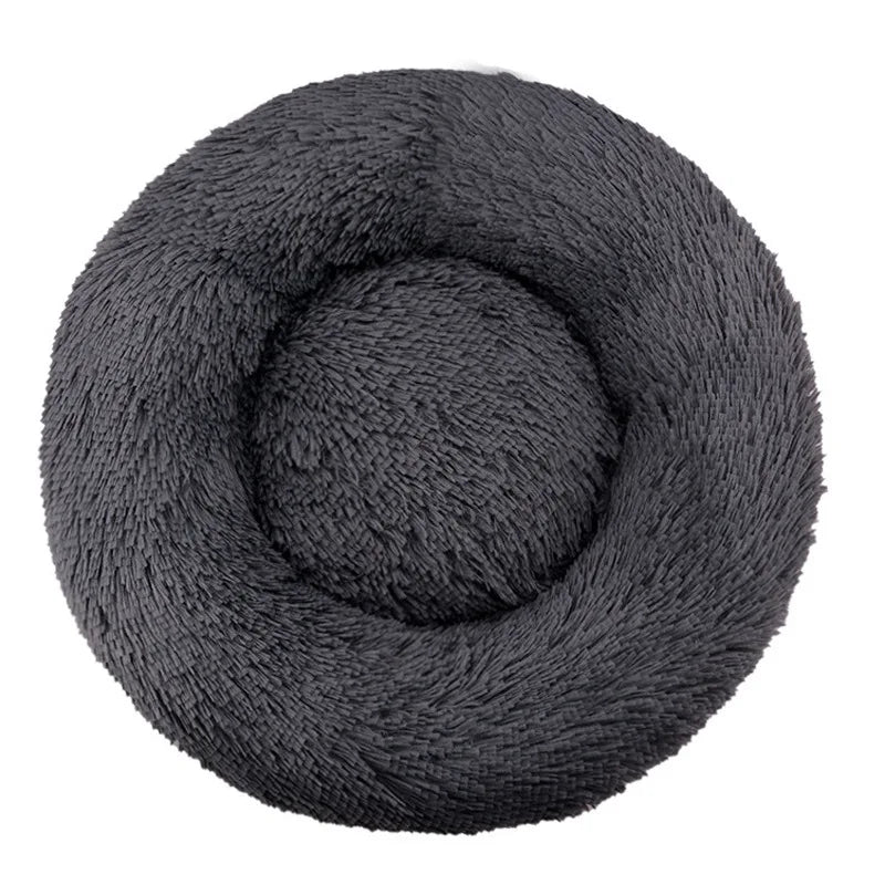 Round Dog and Cat Bed Winter Plush Washable Pet Bed for All Sizes - My Pet Serenity