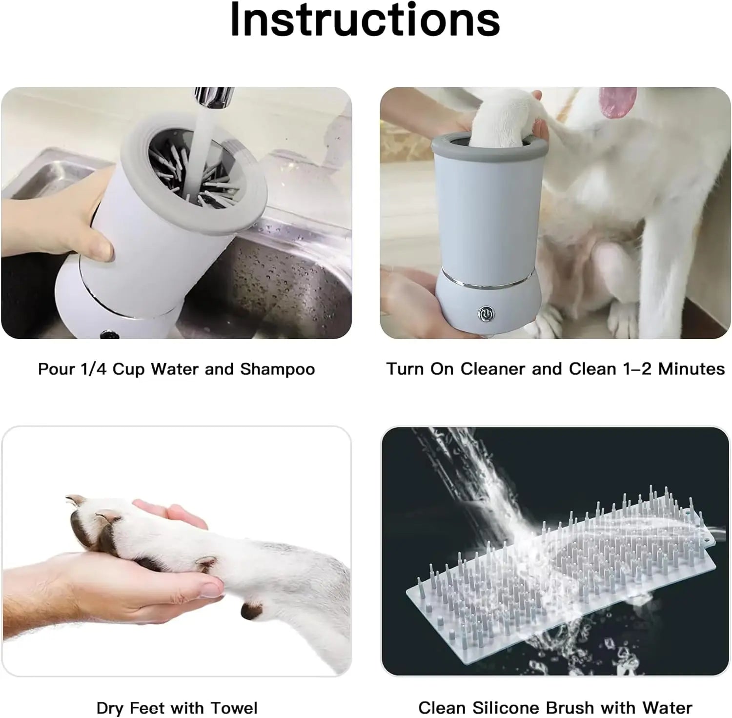 USB Rechargeable Dog Paw Cleaner Cup for Bathing and Foot Cleaning - My Pet Serenity