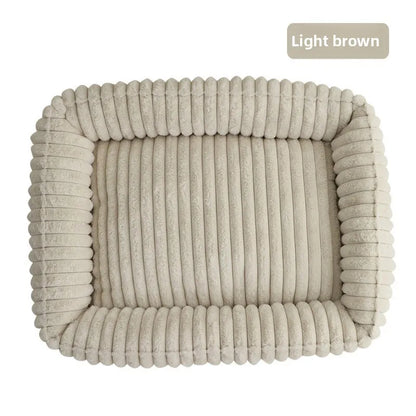 Rectangular Plush Dog Bed for Winter - Small to Large Pets & Cats - My Pet Serenity