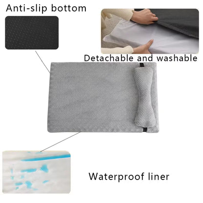 Warm Calming Dog Bed with Pillow Plush Mat Removable Winter Cover for Dogs and Cats - My Pet Serenity