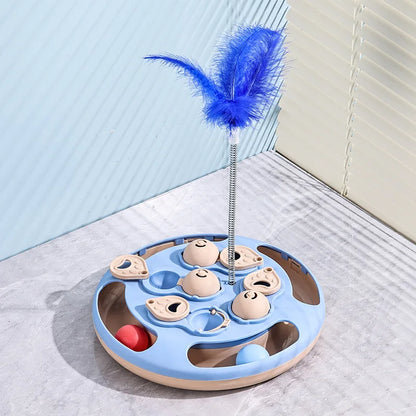 Cat Puzzle Toy Slow Feeder for Indoor Cats, Interactive Turntable - My Pet Serenity