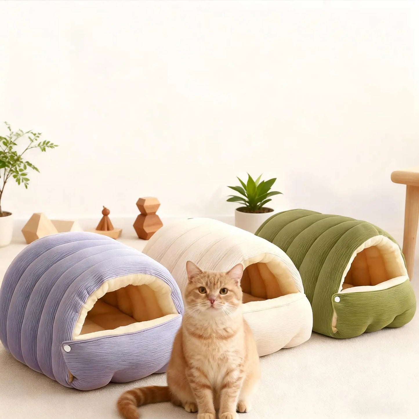 Winter Thickened Cat Bed Indoor Washable Plush Enclosed Warm Pet Bed - My Pet Serenity