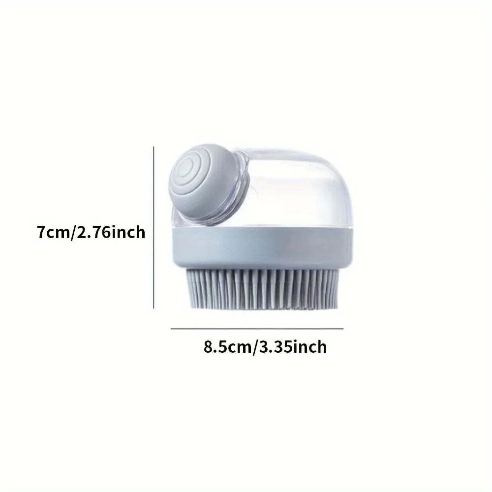 Dog Bath Brush with Soap Dispenser - Silicone Bristles, Pet Grooming - My Pet Serenity