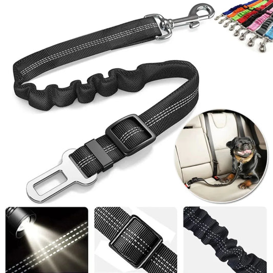 Reflective Dog Car Seat Belt - Adjustable Durable Nylon with Bungee - My Pet Serenity