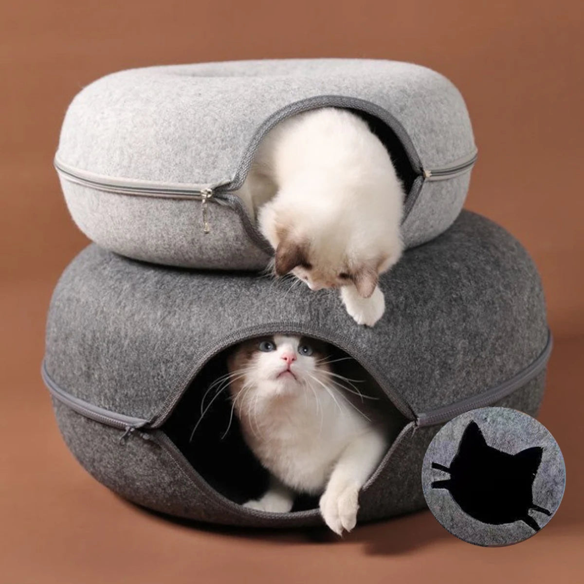 Cat Tunnel Bed - Interactive Felt Indoor Toy for Cats and Kittens - My Pet Serenity