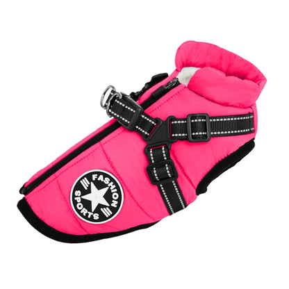 Winter Waterproof Dog Jacket with Harness - Large Breed Coat - My Pet Serenity