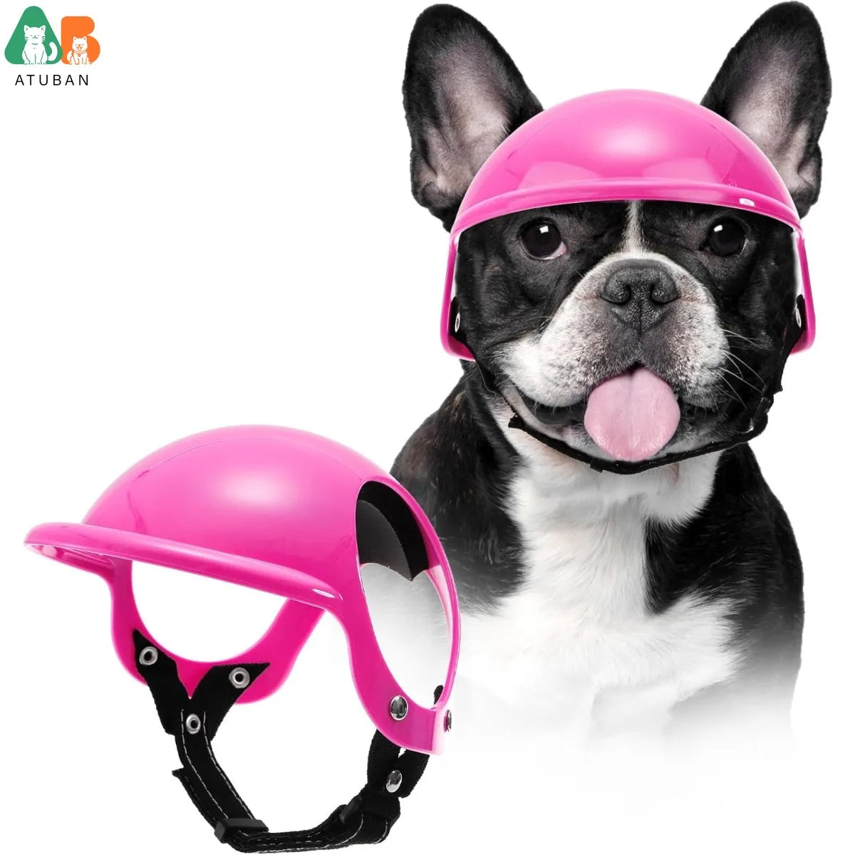 Medium Dog Motorcycle Helmet with Ear Holes, Adjustable Strap - My Pet Serenity