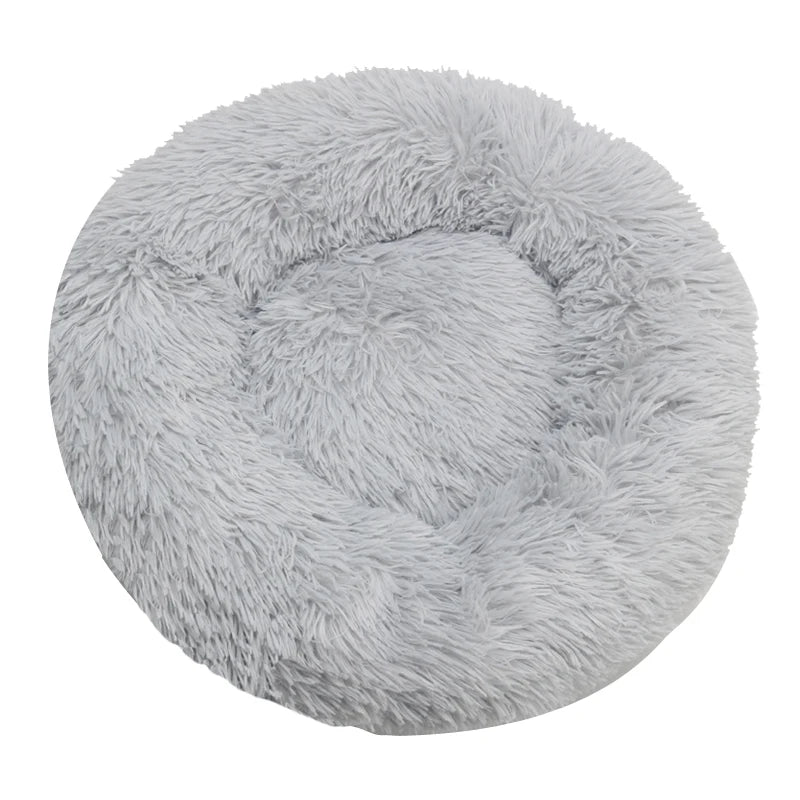 Round Dog and Cat Bed Winter Plush Washable Pet Bed for All Sizes - My Pet Serenity