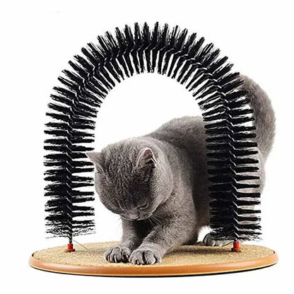 Cat Self-Grooming Arch Toy with Massage Brush and Scratching Pad - My Pet Serenity