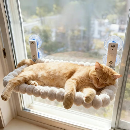 Cat Window Hammock with Strong Suction Cups – Cozy Indoor Cat Perch - My Pet Serenity